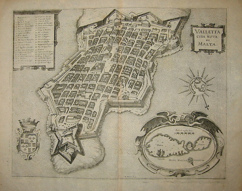 Merian Matthà¤us (1593-1650) Valletta citta nova di Malta 1649 Francoforte 